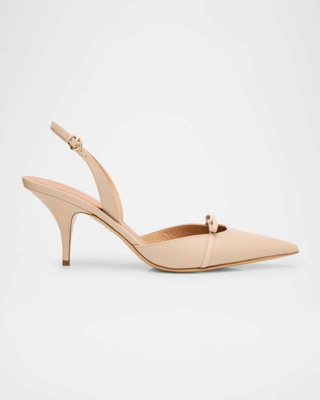 Gylla Leather Bow Slingback Pumps